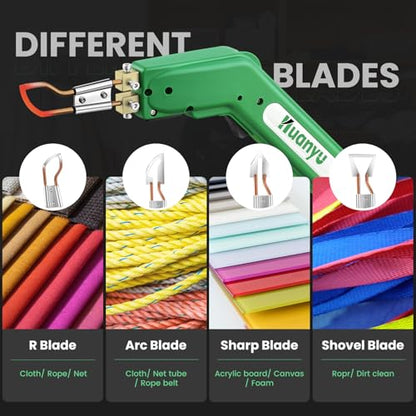 Huanyu Electric Hot Knife Rope Fabric Cutting Tool Kit 4 Blades 600° C