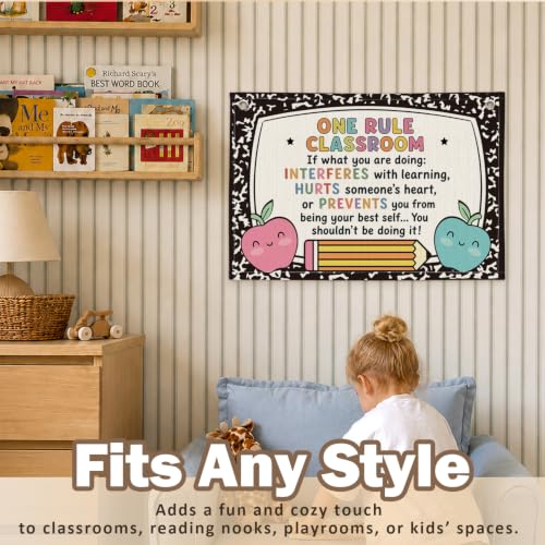One Rule Classroom Golden Rule Poster Decor Wall Hanging Banner - color: 00-One Rule Classroom - Apple Theme