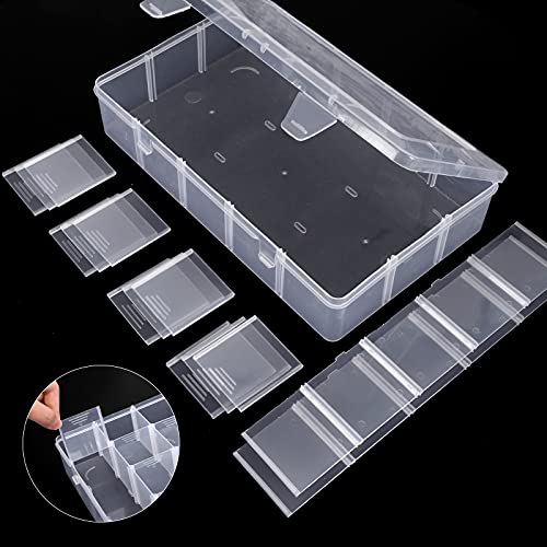 Bead Organizer Storage 3 Pack 15 Grid Clear Plastic Tackle Box Adjustable - size: 3pcs
