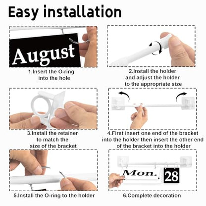 96 Cards Classroom Bulletin Board Decorations Set for Teachers,Flip Calendar with Holder for Classroom,Adjustable Calendar,Preschool Elementary Home Decor Supplies（Black and White） - style: Black and White