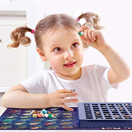 Rocks Collection 48 PCS Gemstones - STEM Geology Gift for Kids - style: 48 Pieces