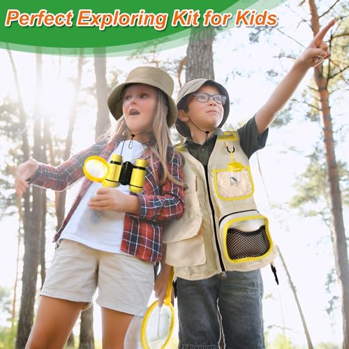 YOPINSAND Kids Explorer Kit & Bug Catcher Kit, Kids Outdoor Exploration Set - color: Yellow