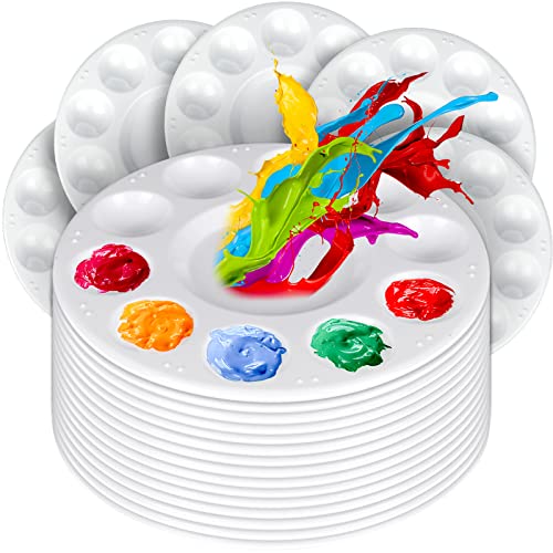 FANDAMEI 20PCS Paint Palette, Paint Tray Palette, Round Paint Trays