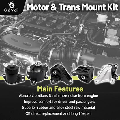 Gdydi 5pcs Engine Motor Mount Set for Hon-da Accord 2.4L 2013-2017 - size: 2013-2017 Accord 2.4L
