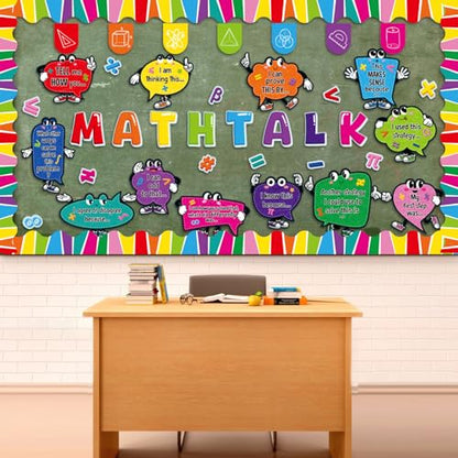 Honoson 54 Pcs Math Bulletin Board Set, Math Talk Bulletin Boards, Colorful - style: Colorful