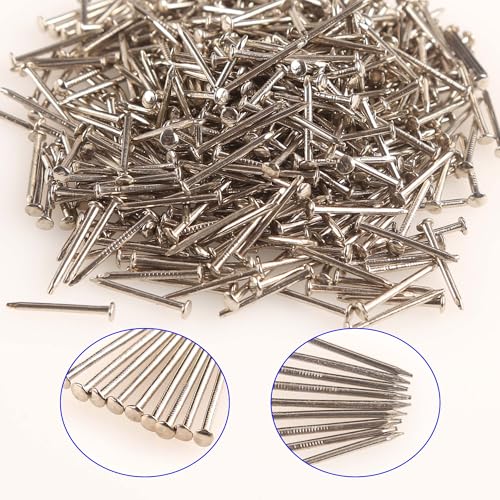 newlng 500pcs Small Nail Round Head Tiny Nails String Art Nails Hand-Made Hardware Accessories Fasteners Mini Nail 1.5mm X 15mm/0.06"X0.6"(DXL) Silver - color: Silvery1.5*15mm