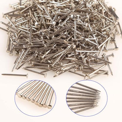 newlng 500pcs Small Nail Round Head Tiny Nails String Art Nails Hand-Made Hardware Accessories Fasteners Mini Nail 1.5mm X 15mm/0.06"X0.6"(DXL) Silver - color: Silvery1.5*15mm