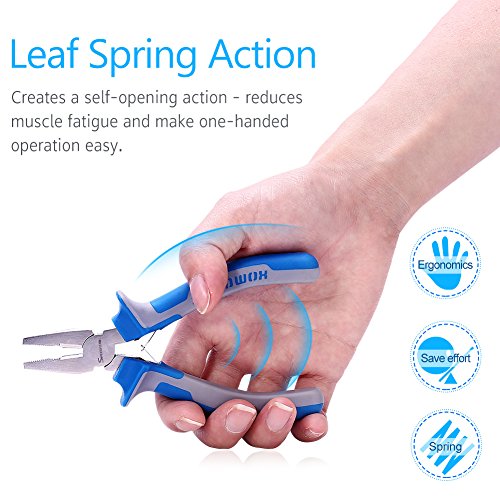 SPEEDWOX Micro Linemans Pliers Mini Combination Pliers 5 Inches Small Wire Cutters for Jewelry Making Precision Fine Pliers Serrated Jaw Craft Hand Tools with Spring Chrome Vanadium Steel - style: 5" Lineman's Plier