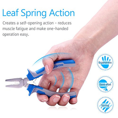 SPEEDWOX Micro Linemans Pliers Mini Combination Pliers 5 Inches Small Wire Cutters for Jewelry Making Precision Fine Pliers Serrated Jaw Craft Hand Tools with Spring Chrome Vanadium Steel - style: 5" Lineman's Plier