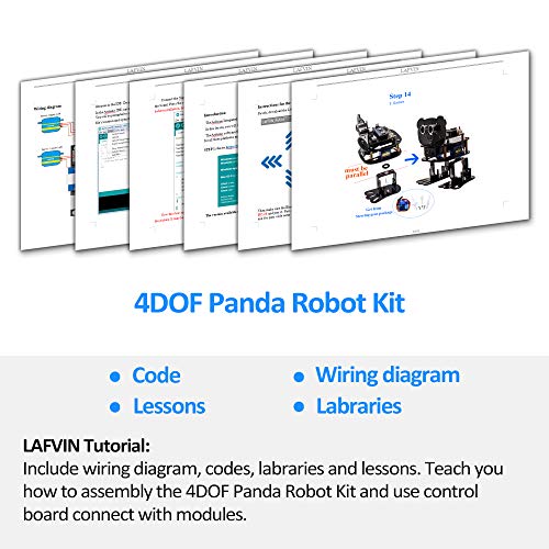 LAFVIN DIY 4-DOF Panda Robot Kit Programmable Dancing Robot Kit Support Android APP Control Compatible with Arduino IDE