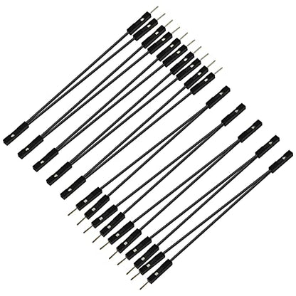 GELRHONR 10Pcs Wire 2 Pins Single Female to Dual Male Jumper for PC Motherboard Power Light-Emitting Diode Computer Case Switch Power Reset Buttons(Female to Dual Male Black) - color: Female to Dual Male Black