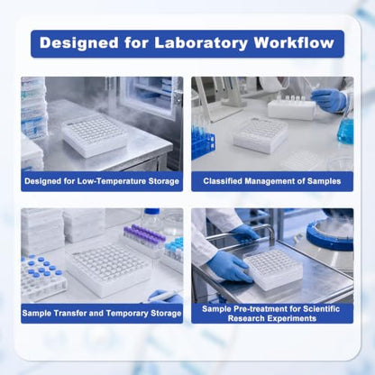 2in PC Cryo Boxes, 81-Well Tube Racks, Case of 20, White - color: White, size: 2in,81-well