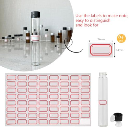 25PCS 30ml Clear Glass Small Vials with Screw Caps & Plastic Stoppers - size: 30ml