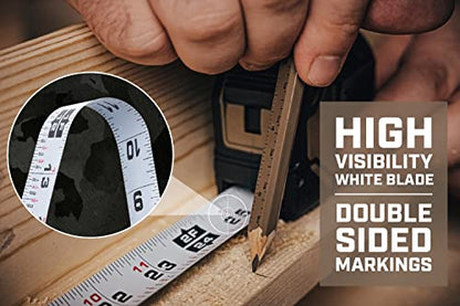 Spec Ops Tools Tape Measure for Measuring & Layout, 1 1/8" Double-Sided Blade and Military-Grade Composite Case, 25 Foot (3) - size: 25 ft (Pack of 3)