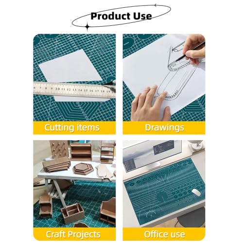 A5 Self-Healing Cutting Mat, Small Cutting Mat, Professional Double Sided Durable Cuttings Mats, Great for Hop Scrapbooking, Quilting, Fabric, Sewing Craft Projects (Mixed Colors, A5) - color: Mixed Colors