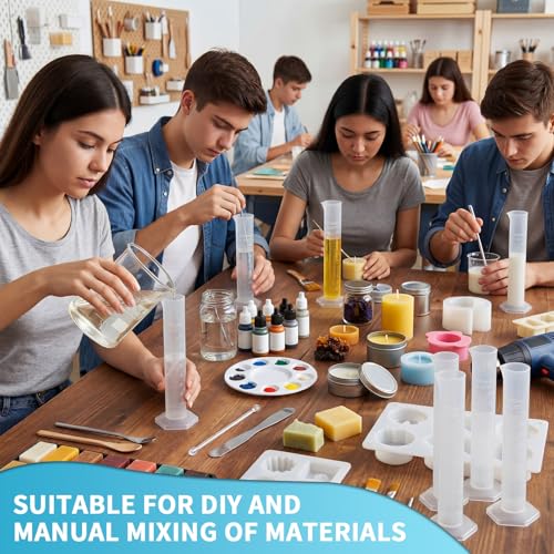 Xuhal 30 Pack 100ml Transparent Plastic Graduated Cylinder Bulk