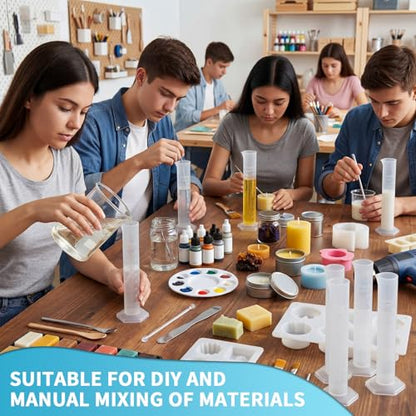 Xuhal 30 Pack 100ml Transparent Plastic Graduated Cylinder Bulk