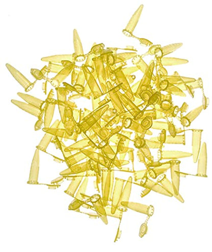 MUHWA 500 PCS Polypropylene Graduated Microcentrifuge Tubes with Snap Cap, 1.5ML Micro Test Tubes Conical Microtube Sample Vial for Laboratory (Yellow) - color: Yellow