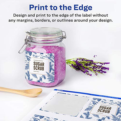 Avery Printable Durable White Rectangle Labels, Sure Feed Technology, 3" x 3.75", Print-to-the-Edge, Waterproof Labels, Laser & Pigment-Based Inkjet Compatible, 60 Total - style: 60 labels