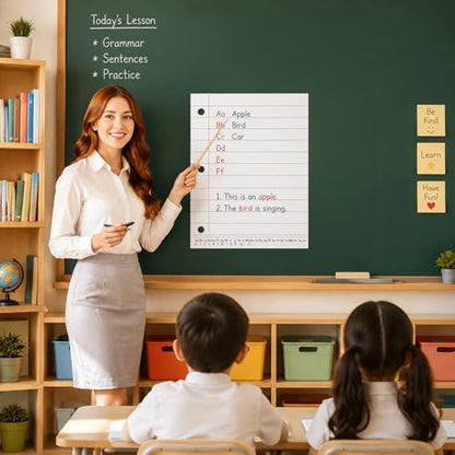 Meetory Giant Magnetic Dry Erase Notebook Paper, 17" x 22"
