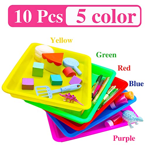 10 Pack Large Size Plastic Art Trays,13.4 * 9.8 * 1 inch - size: Large