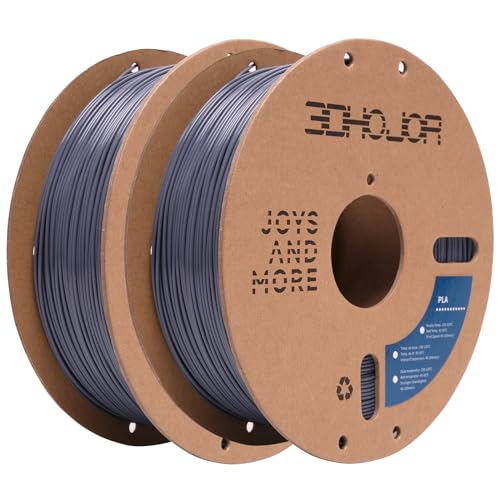 3DHoJor PLA Filament 1.75mm,3D Printing Filament,1kg*2 Cardboard Spool, Fit Most FDM 3D Printer,Dimensional Accuracy +/- 0.03 mm,Vacuum Packaging-2Pack Grey - color: 2pack Grey