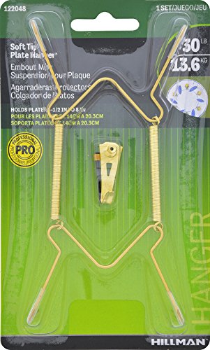 Hillman Spring-Wire Plate Hanger with Wall Hook, 5-1/2 to 8 In, 2 Pack - size: 1 Count (Pack of 1)
