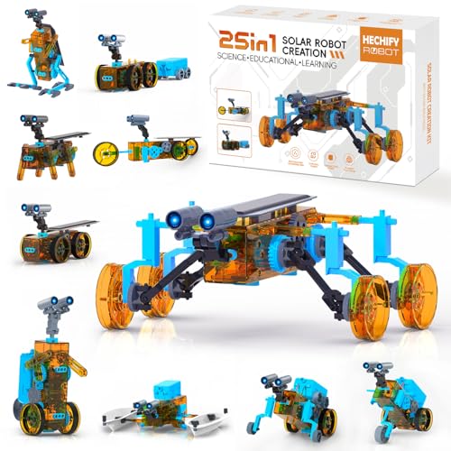STEM 25-in-1 Solar Robot Kit Educational Building Toys for Kids Age 8-13 - color: Blue & Orange