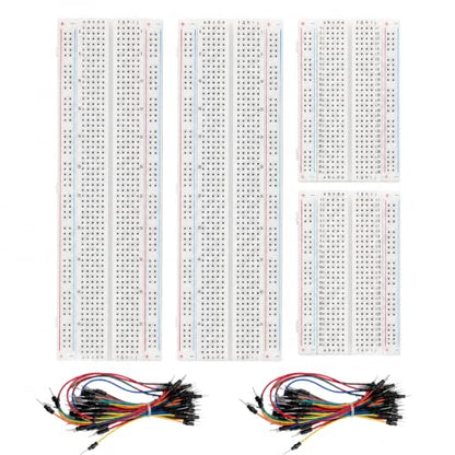 Breadboard Kit with 2 Pcs 830 Tie-Point Solderless Bread Boards, 2 Pcs 400 Tie-Point Protoboards and 126 Pcs Flexible Jumper Wires for Arduino, Raspberry Pi, STEM Electronics Projects