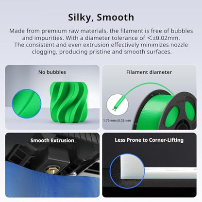 ANYCUBIC PLA Plus (PLA+) 3D Printer Filament 1.75mm, High Toughness 3D Printing Filament, Dimensional Accuracy +/- 0.02mm, Print with Most FDM 3D Printers, 1KG Reusable Spool, Green - color: 1kg Pla+ Green