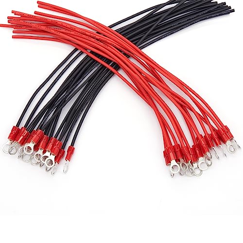 4.3mm Spade Crimp O-Type Female Terminal,20cm 16AWG,30packs - size: 4.3mm O-type Terminal