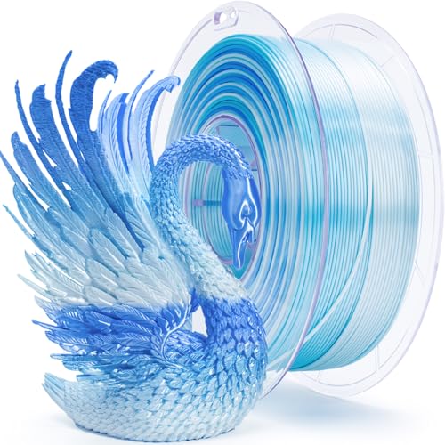 ZIRO Fast Gradient PLA, Sillk Multi Color 3D Printer Filament 1kg, Ice Blue - color: Ice Blue (Silky)