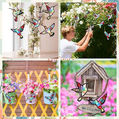 Eersida 32 Pcs Hummingbird Suncatcher Craft Kit, Summer Bird DIY Craft - style: Hummingbird Style
