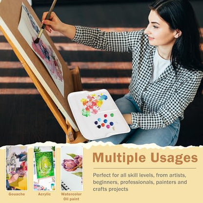 DUGATO Rectangular Plastic Paint Palette, 2-Pack Mixing Tray, 13.8 x 9 in - color: Rectangular - 3 Large Wells