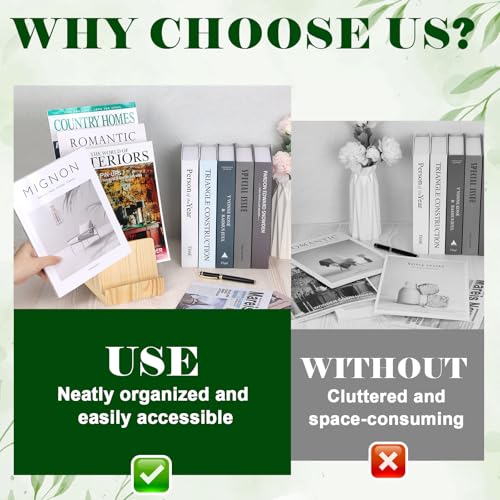 4 Tier Pine Wood Brochure Display Stand 6 x 9 inch Brochure Holder Pamphlet Display Stand for 5.5 x 8.5 inch 5 x 7 inch Booklets Menus Postcard Holder Multi Purpose Organizer - color: Wood Color Pine