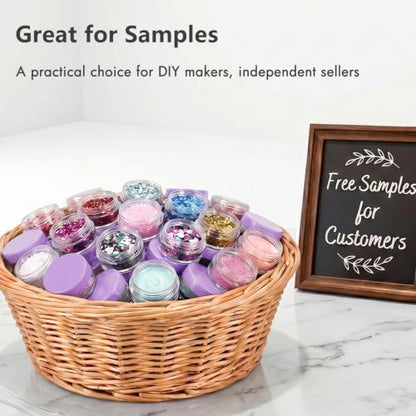 5 Gram Sample Containers 50 Count Small Travel Containers with Lids - color: Purple