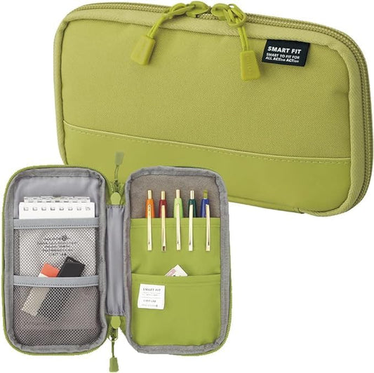 LIHITLAB Compact Pen Case, Water & Stain Repellent - color: Yellow Green, style: Compact