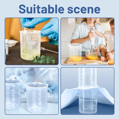 Twdrer 7-Size Plastic Beaker Set with Droppers