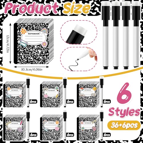 Crtiin 42 Pcs Magnetic Name Tags for Classroom Locker Composition Notebook - style: Composition Notebook