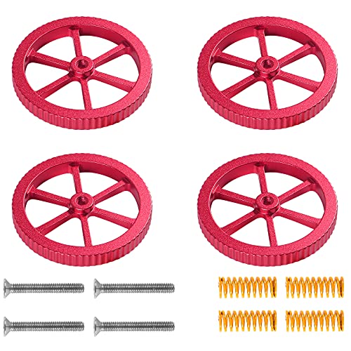 4PCS Upgraded Aluminum Hand Twist Leveling Nut with Hot Bed Die Springs and Screws for Ender 3/3 Pro/3 V2, Ender 5/5 Plus/Pro, CR-10, CR10S/10S Pro, CR 20 3D Printer Parts