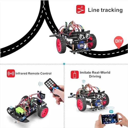 OSOYOO Smart Robot Car Kit for Arduino Adult Teen Robotic Assembly Starter - style: Model3 Robot car With battery