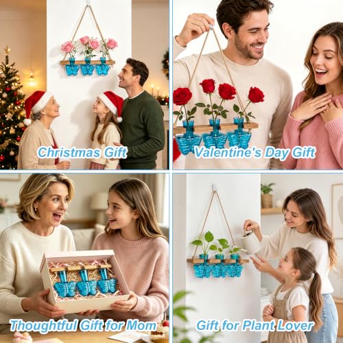XXXFLOWER Plant Propagation Station Wall Hanging Butterfly Shaped Vase Blue - color: Blue-3 Butterfly Vase