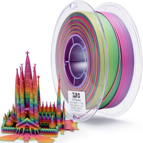 ZIRO 3D Printer Filament PLA, Fast Color Change Matte, 1KG Rainbow Blaze - color: Rainbow Blaze(matte)