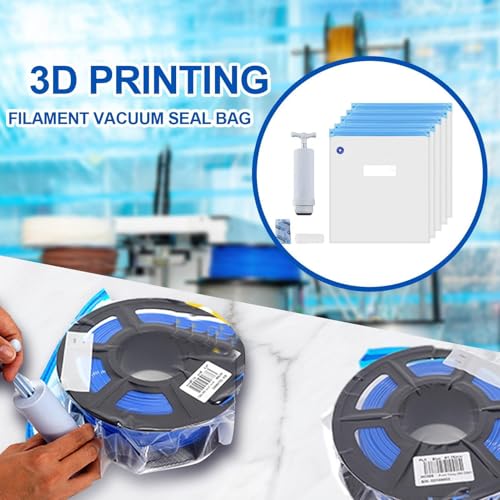 Filament Vacuum Bag - Filament Dryer | Spool Storage Sealing Bags Dust Proof Humidity Resistant for Keeping Dry with Sealing Clips Hand Pump - color: Vacuum Seal Bag Set 1