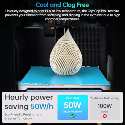 BIQU CryoGrip Pro Frostbite Build Plate for Bambu-Lab H2D H2S 3D Printers - color: Frostbite-Blue, size: 346*355MM-H2D/S, style: Frostbite