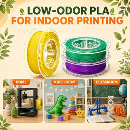 AOSEED PLA Filament Set 1.75mm (±0.02mm), 4-Pack, 200 g (0.44 lb) per Spool - color: Multi-Color (4 PLA)