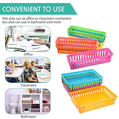 Patelai 10 Pcs Plastic Colorful Classroom Pencil Baskets