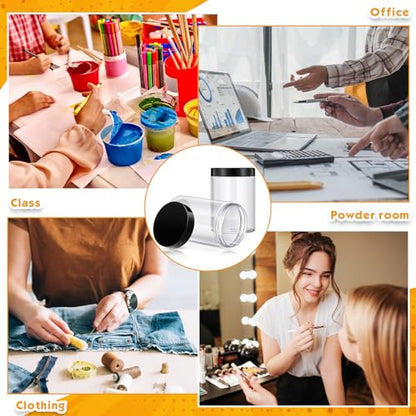 Patelai 4 Pcs Plastic Jars with Lids, Black, 12 oz, Wide Mouth - color: Black, size: 12 oz