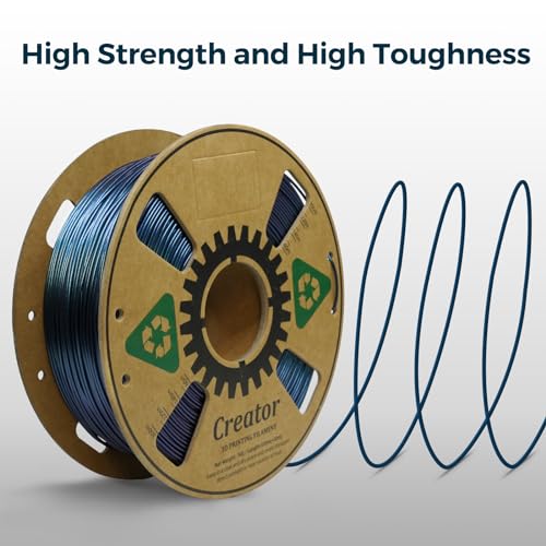 Creator PETG Filament 1.75mm, High Speed 3D Printer Filament 1KG for Max 500mm/s Fast Printing, Burnt Titanium Color Changing Filament, Tough Chameleon 3D Printing Filament (Burnt Titanium) - color: Hs Petg Burnt Titanium