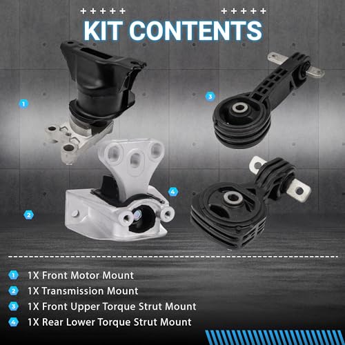 Front & Rear Engine Mount Kit Motor Mount - size: For 2006-2011 Honda Civic
